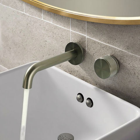 Brushed Brass Concealed Basin Faucet Single Handle OEM