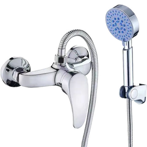 Chrome Wall Mounted Bathtub Shower Set Single Handle